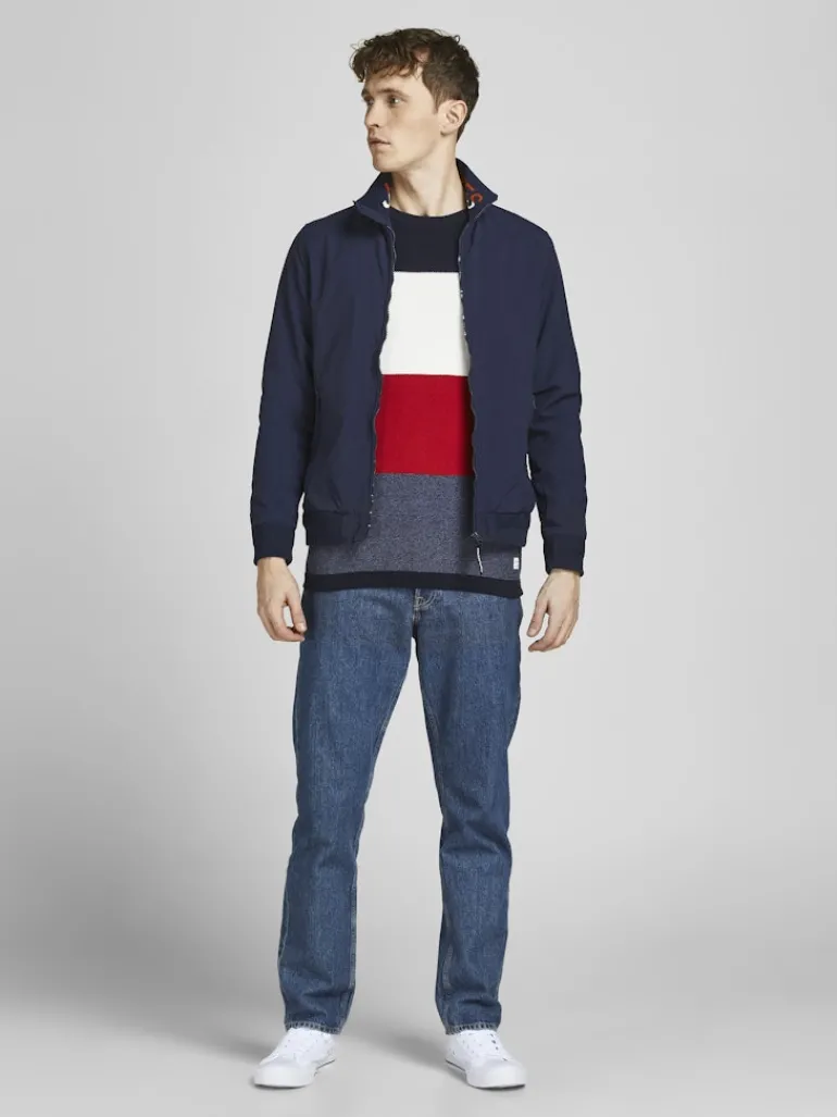 JJEGUSTAV KNIT CREW NECK NOOS true red