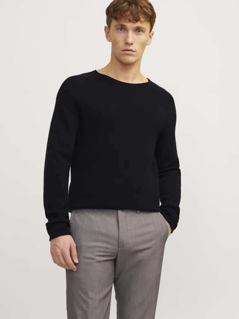 JJEHILL KNIT CREW NECK NOOS black