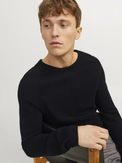 JJEHILL KNIT CREW NECK NOOS black