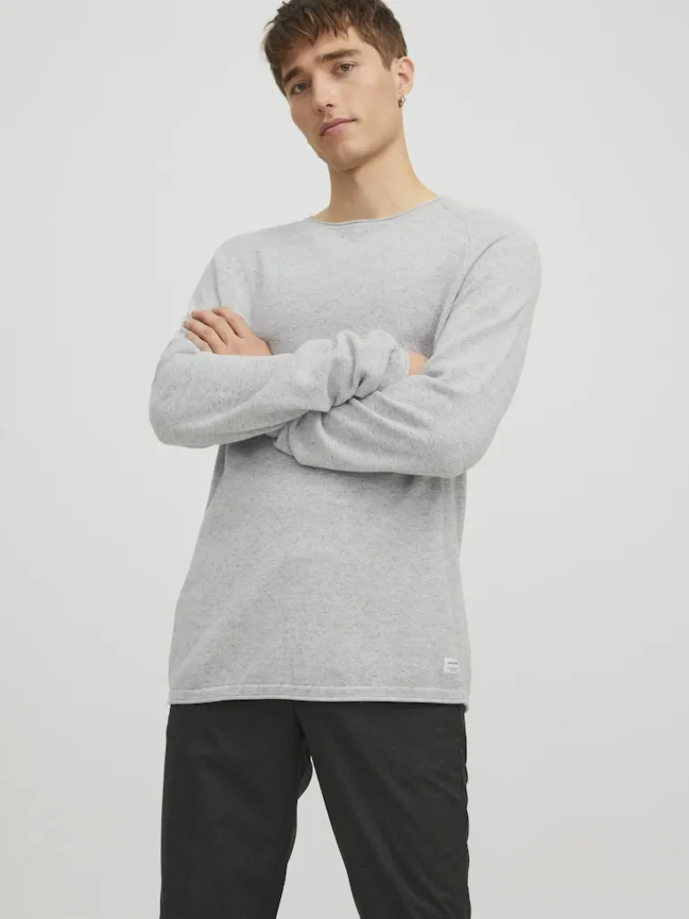 JJEHILL KNIT CREW NECK NOOS hellgrau1