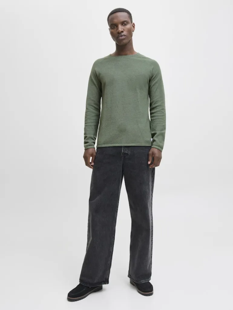 JJEHILL KNIT CREW NECK NOOS laurel wreath