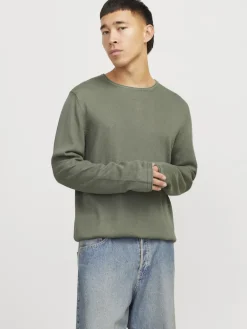 JJELEO KNIT CREW NECK NOOS agave green