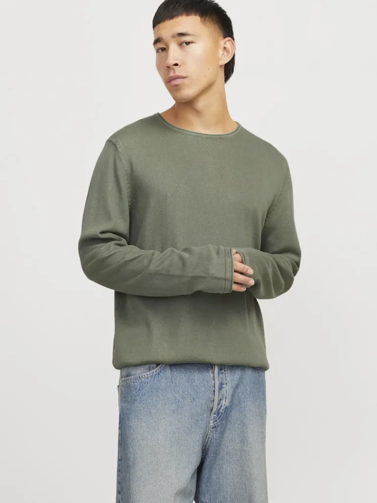 JJELEO KNIT CREW NECK NOOS agave green