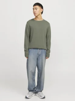 JJELEO KNIT CREW NECK NOOS agave green