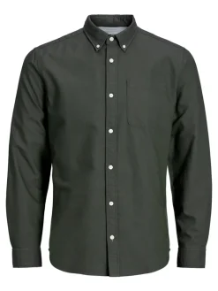 JJEOXFORD BASIC SHIRT L/S NOOS dunkelgrün