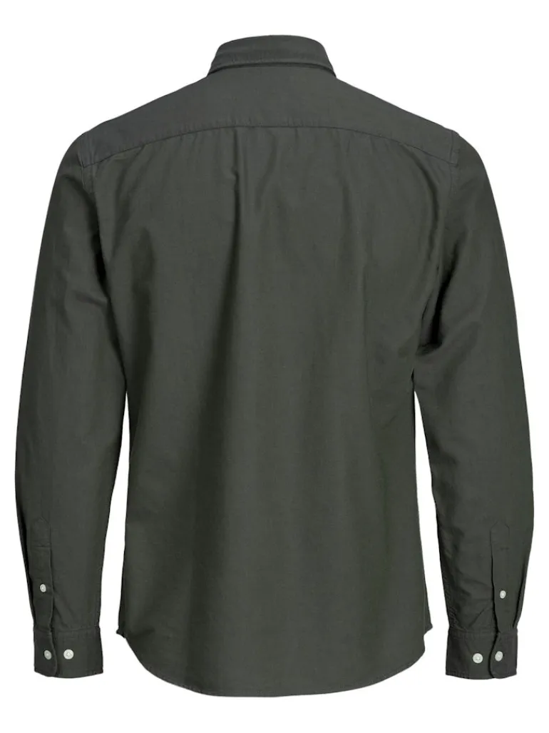 JJEOXFORD BASIC SHIRT L/S NOOS dunkelgrün