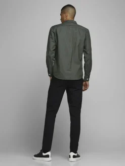 JJEOXFORD BASIC SHIRT L/S NOOS dunkelgrün
