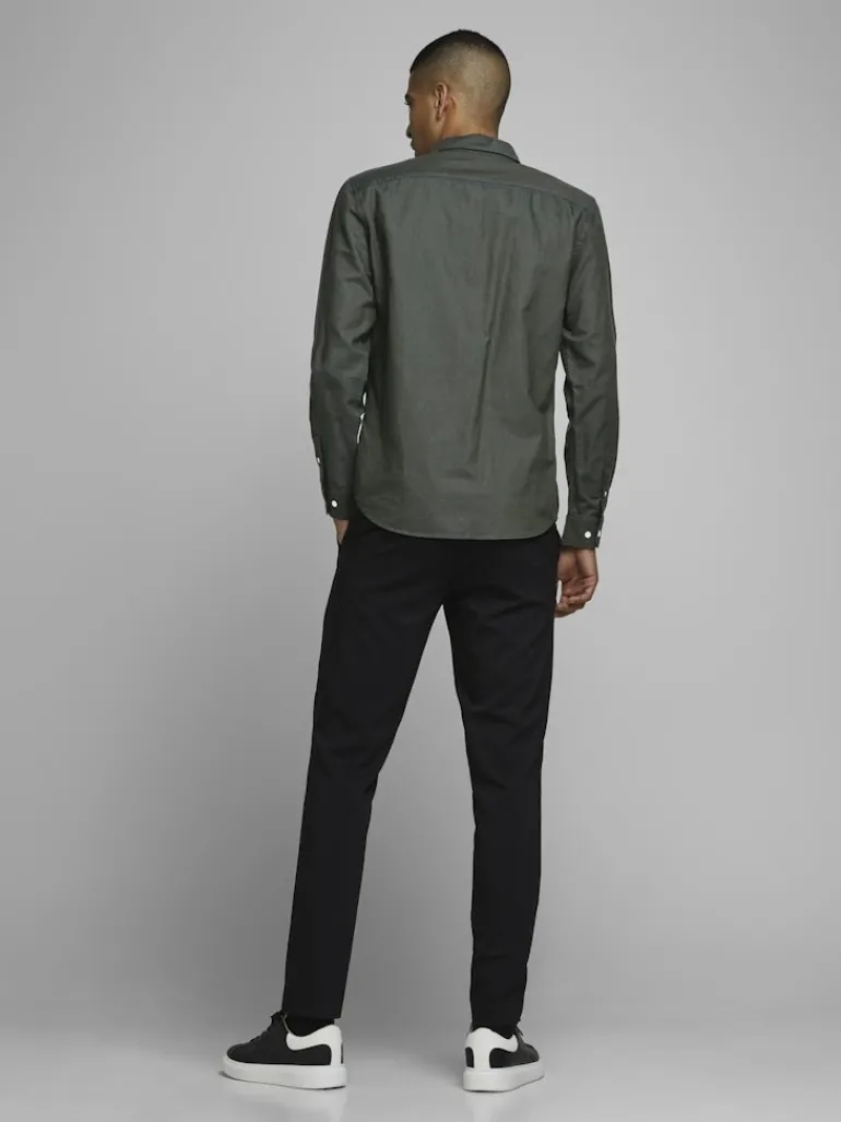 JJEOXFORD BASIC SHIRT L/S NOOS dunkelgrün