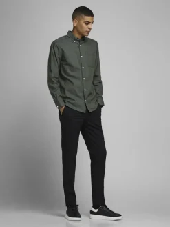 JJEOXFORD BASIC SHIRT L/S NOOS dunkelgrün