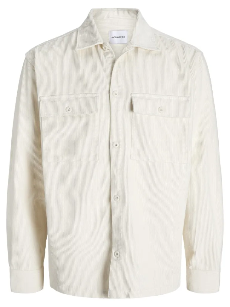 JJEPERFECT CORDUROY OVERSHIRT LS SN antique white