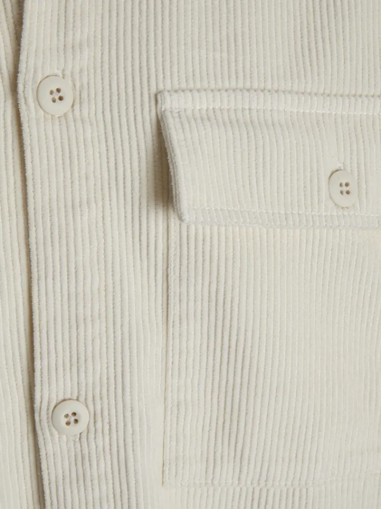 JJEPERFECT CORDUROY OVERSHIRT LS SN antique white