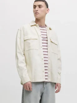 JJEPERFECT CORDUROY OVERSHIRT LS SN antique white