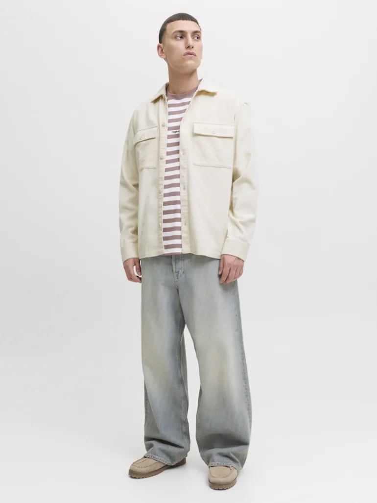 JJEPERFECT CORDUROY OVERSHIRT LS SN antique white