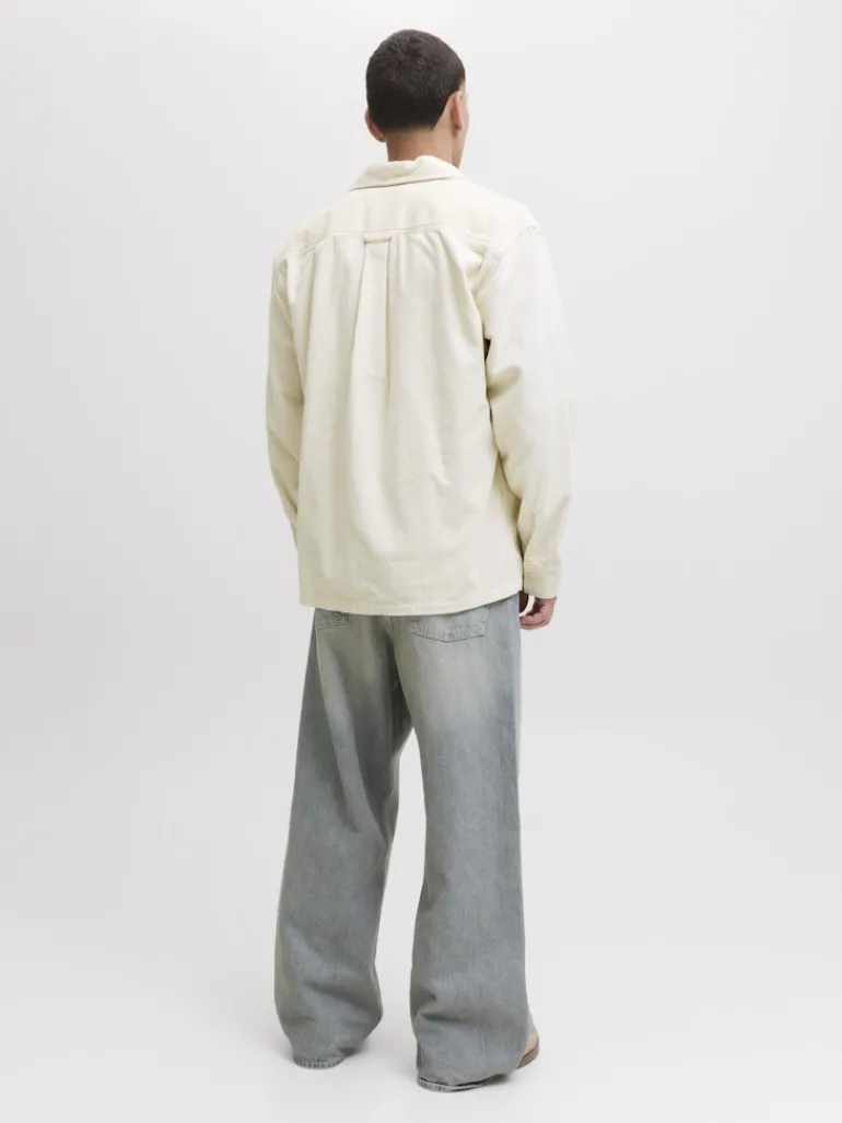 JJEPERFECT CORDUROY OVERSHIRT LS SN antique white