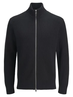 JJEPERFECT KNIT ZIP CARDIGAN SN black