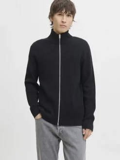 JJEPERFECT KNIT ZIP CARDIGAN SN black