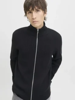 JJEPERFECT KNIT ZIP CARDIGAN SN black