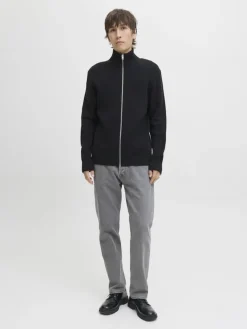 JJEPERFECT KNIT ZIP CARDIGAN SN black