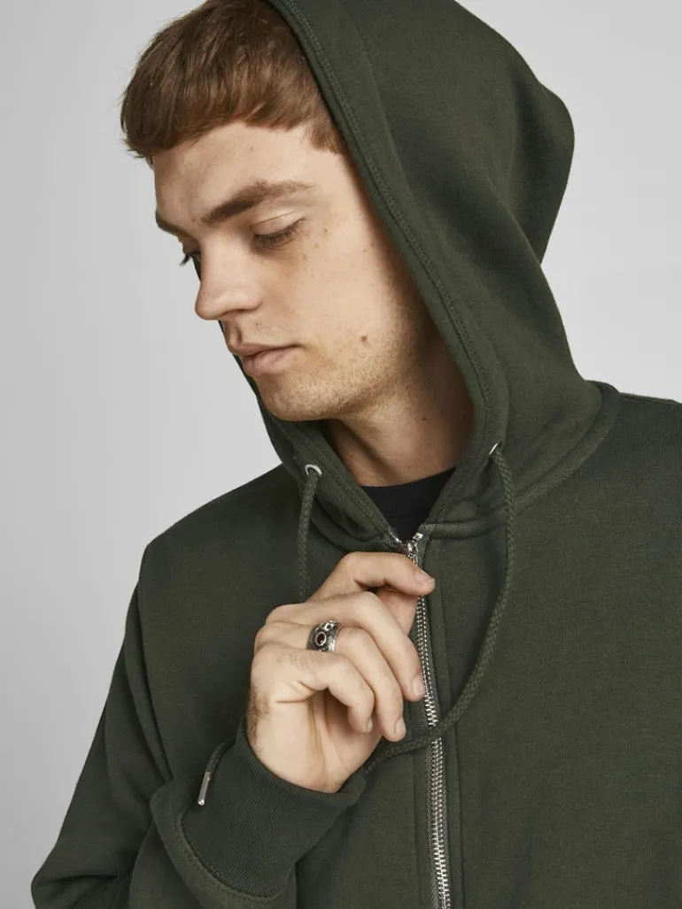 JJESOFT BASIC SWEAT ZIP HOOD NOOS forest night