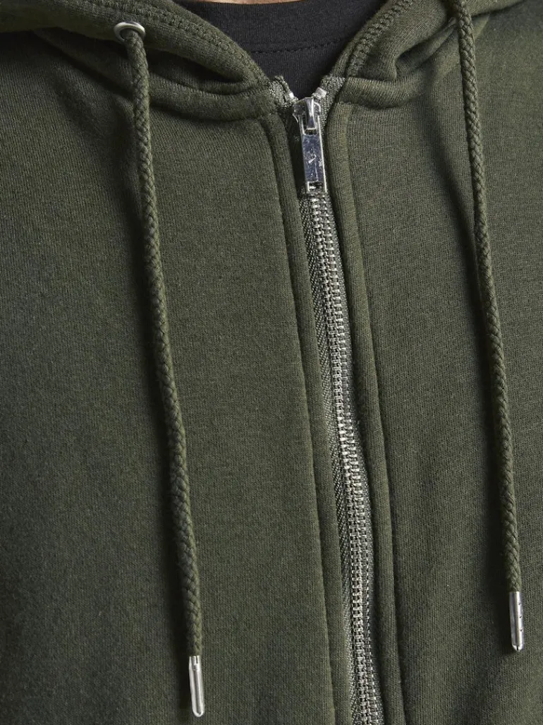 JJESOFT BASIC SWEAT ZIP HOOD NOOS forest night