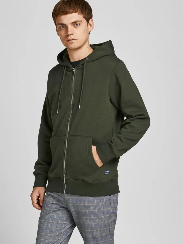 JJESOFT BASIC SWEAT ZIP HOOD NOOS forest night