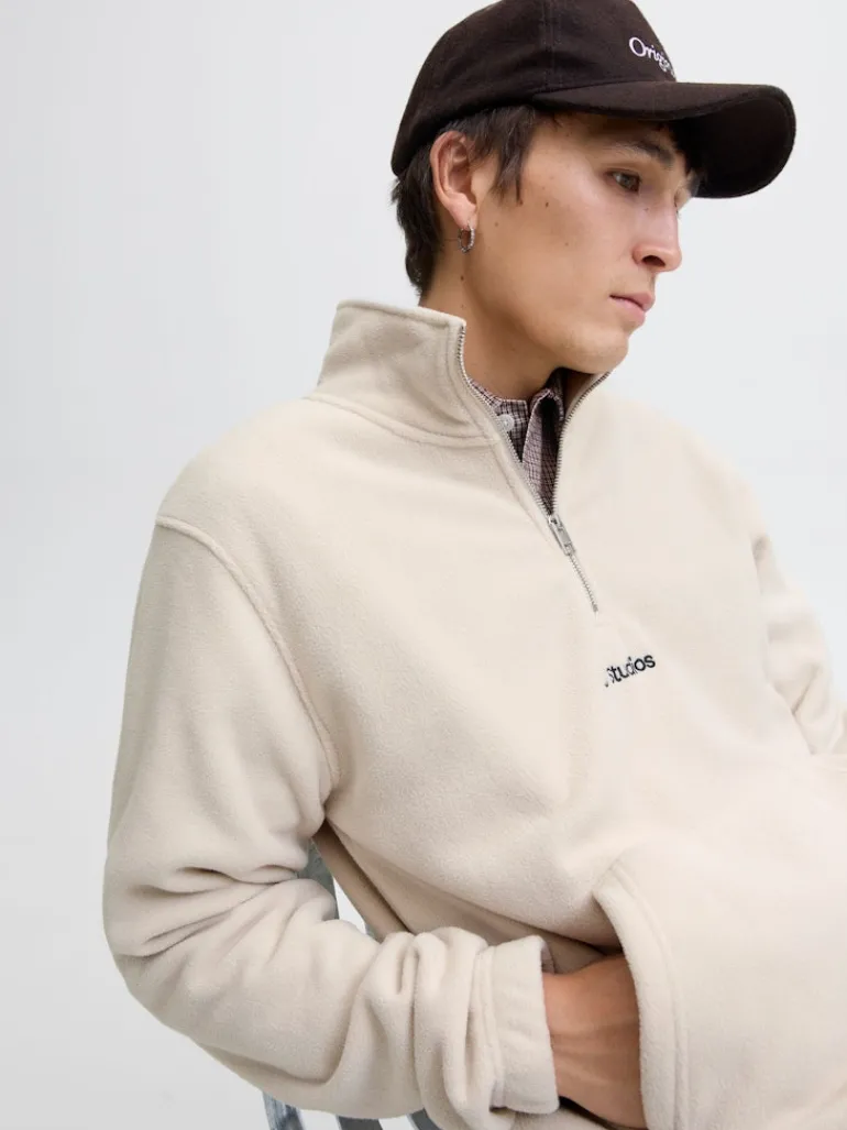 JJESOHO HALF ZIP FLEECE SN moonbeam