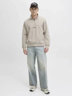 JJESOHO SWEAT QUARTER ZIP HN NOOS moonbeam