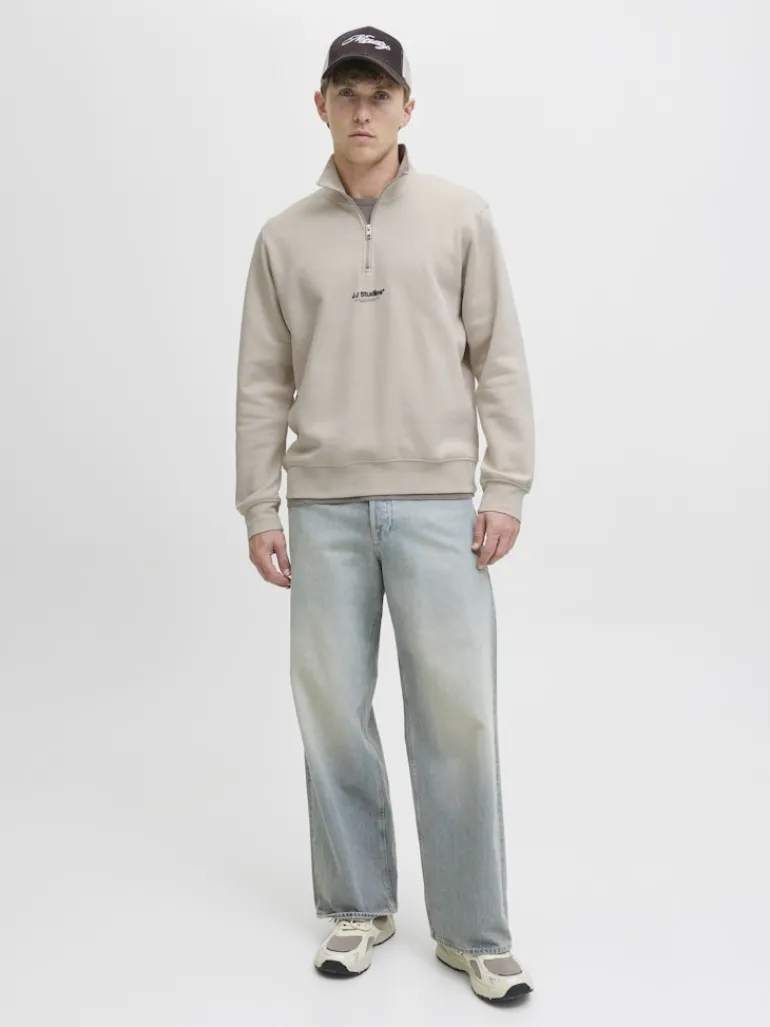 JJESOHO SWEAT QUARTER ZIP HN NOOS moonbeam