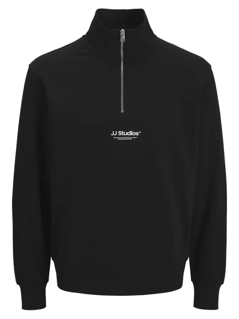 JJESOHO SWEAT QUARTER ZIP HN NOOS black