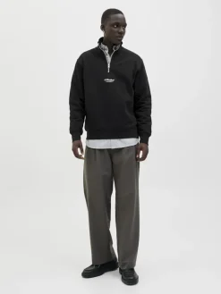 JJESOHO SWEAT QUARTER ZIP HN NOOS black