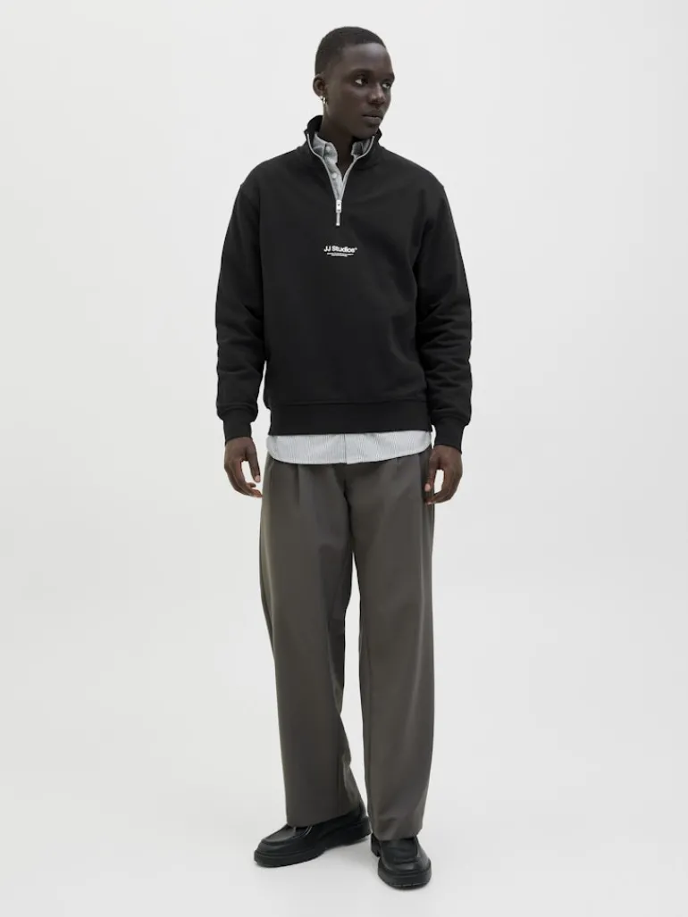 JJESOHO SWEAT QUARTER ZIP HN NOOS black