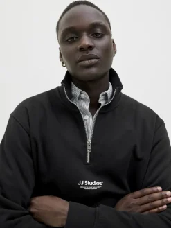 JJESOHO SWEAT QUARTER ZIP HN NOOS black