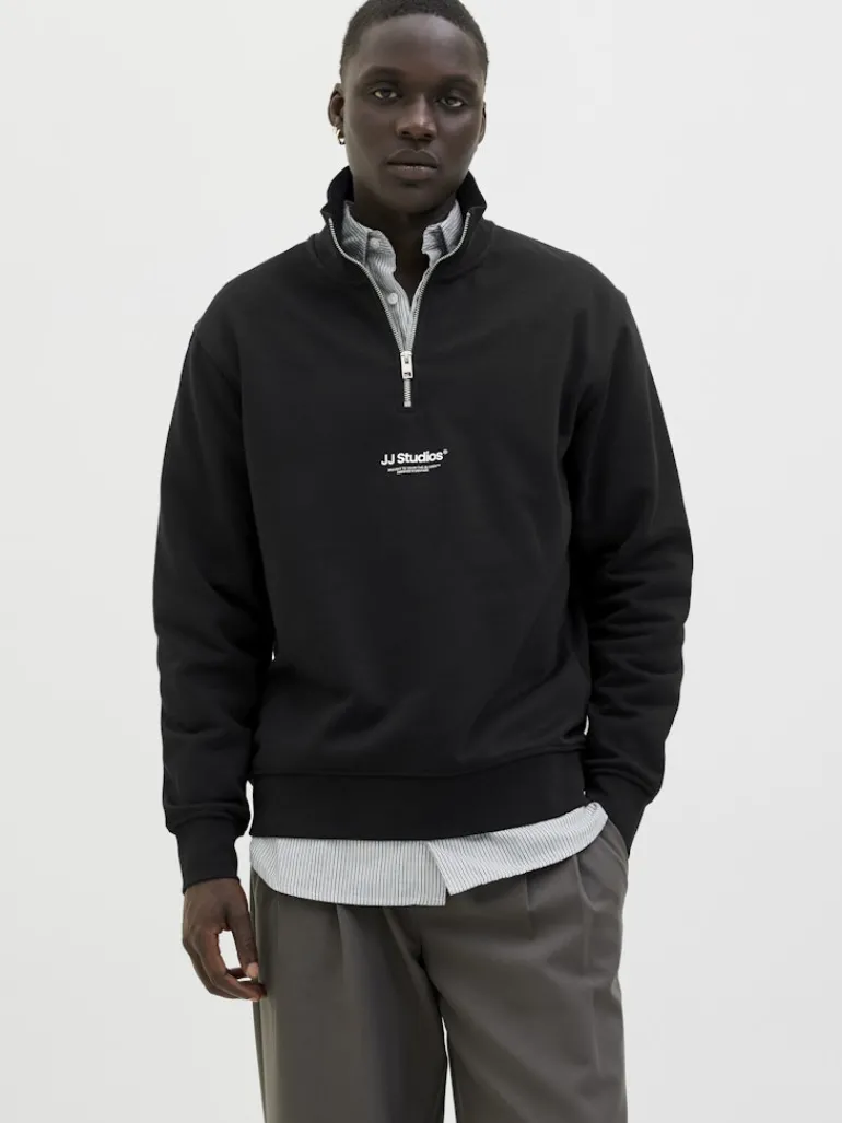 JJESOHO SWEAT QUARTER ZIP HN NOOS black