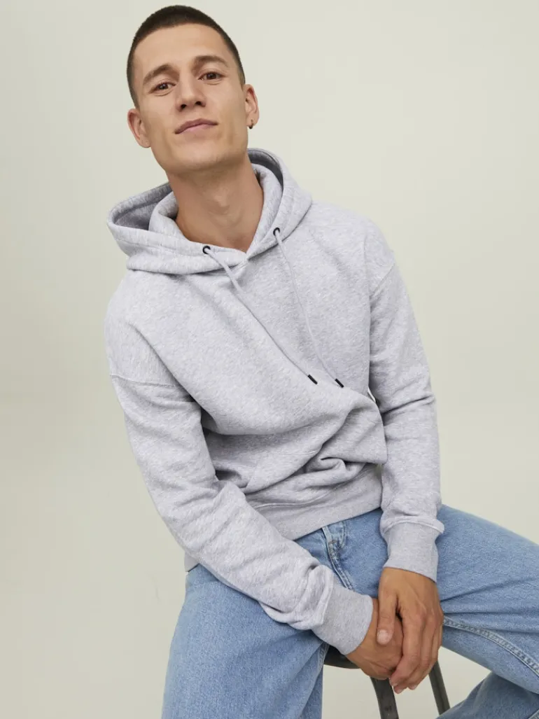 JJESTAR BASIC SWEAT HOOD NOOS light grey melange