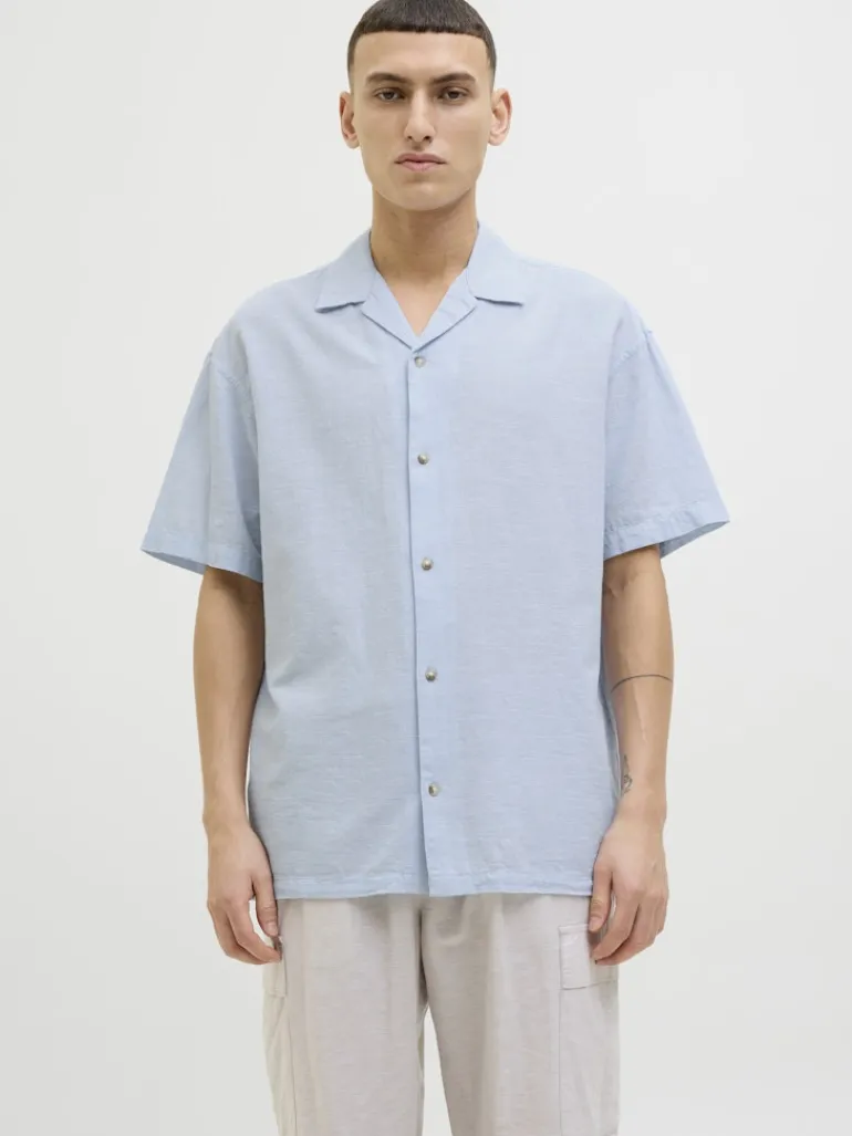 JJESUMMER RESORT SHIRT SS SN chambray blue