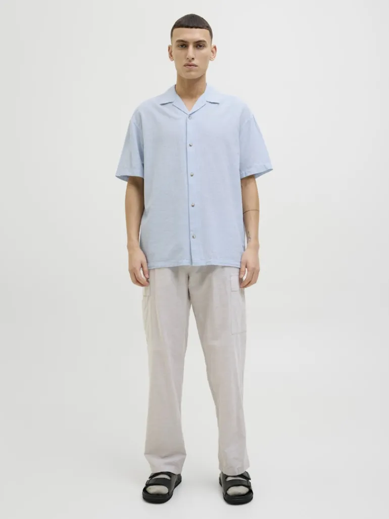JJESUMMER RESORT SHIRT SS SN chambray blue