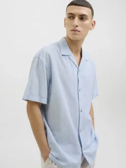 JJESUMMER RESORT SHIRT SS SN chambray blue