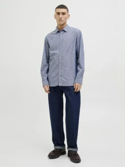 JJESUMMER SHIRT LS SN faded denim
