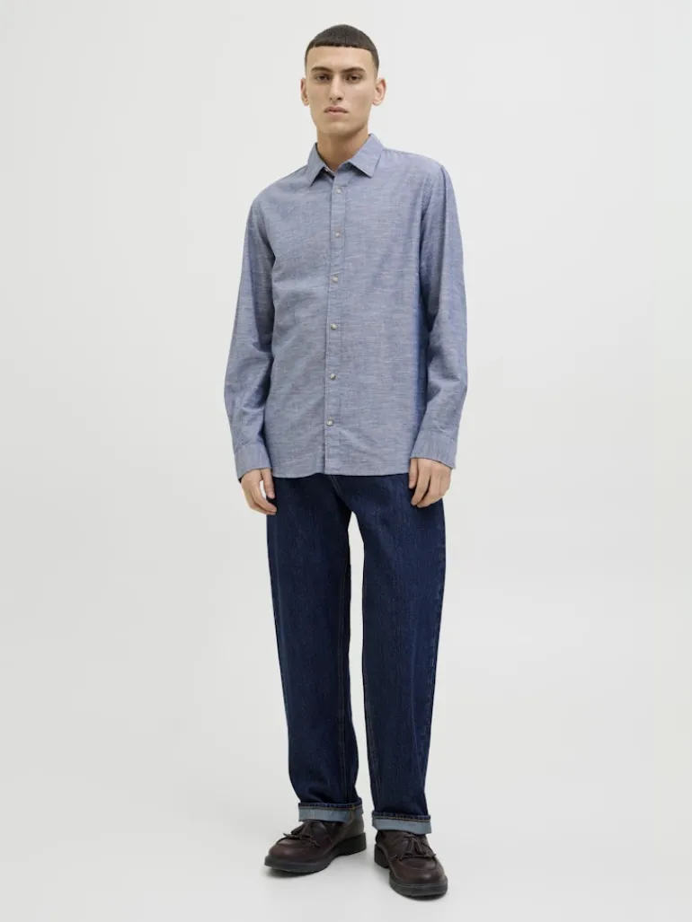 JJESUMMER SHIRT LS SN faded denim