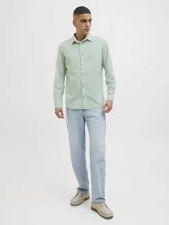JJESUMMER SHIRT LS SN iceberg green