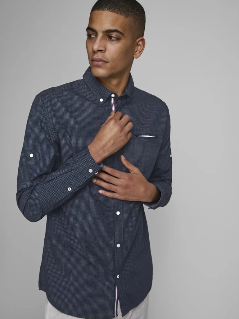 JJETAPE DETAIL SHIRT L/S S20 STS navy blazer