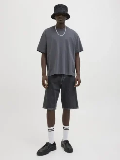 JJIRON JJORIGINAL SHORTS SQ 730 SN black denim