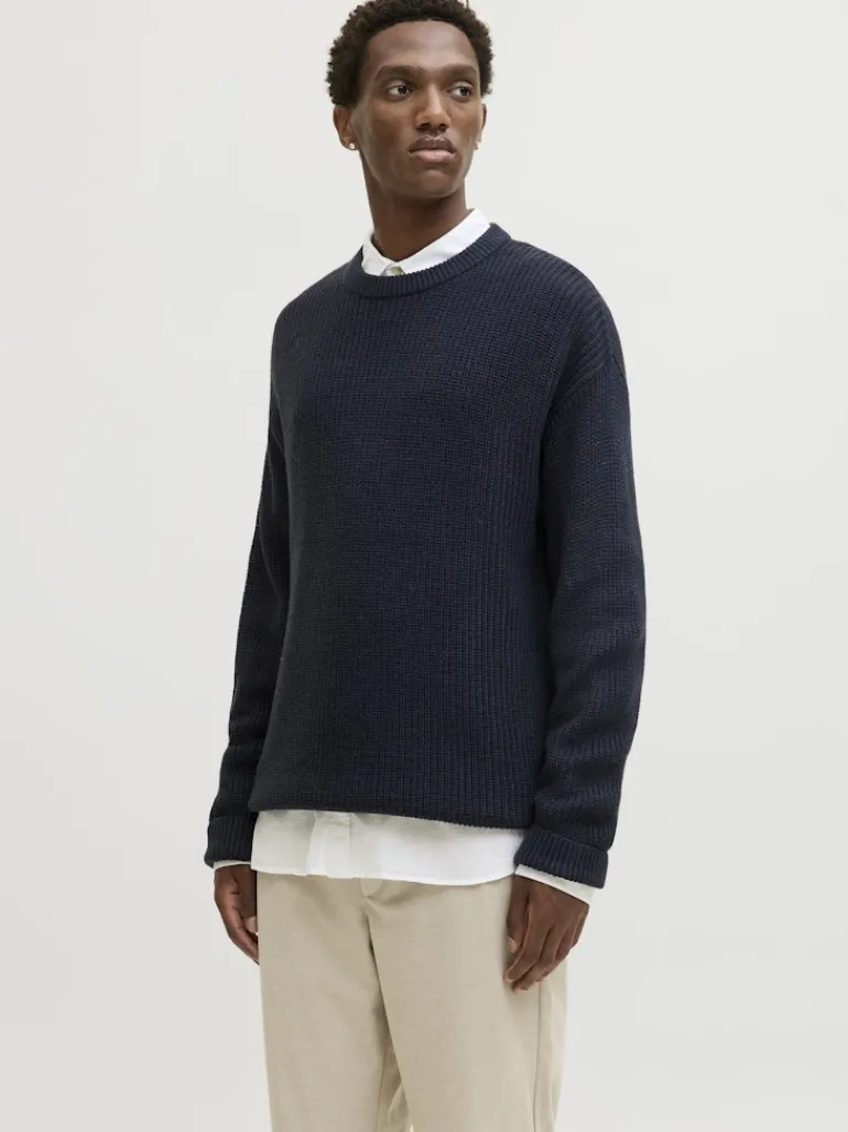 JJKAITO KNIT CREW NECK BF sky captain