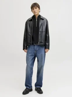 JJKAITO KNIT HALF ZIP BF black