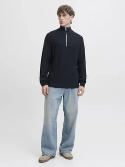 JJKAITO KNIT HALF ZIP BF sky captain