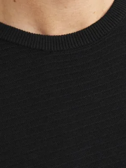 JJOTTO KNIT CREW NECK LN black