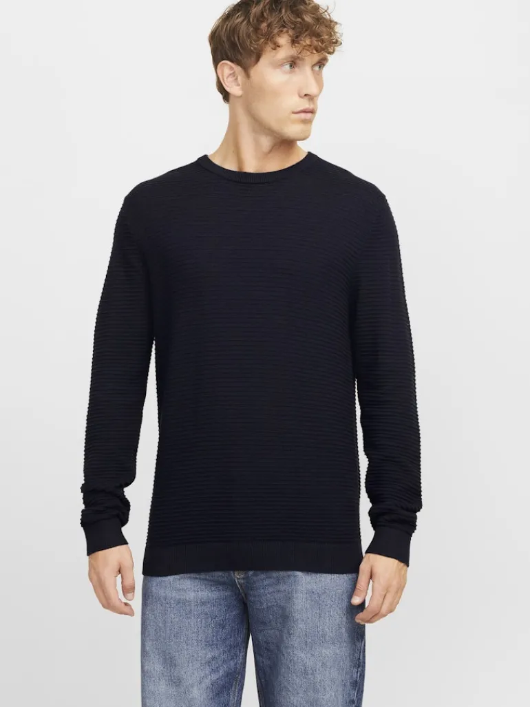 JJOTTO KNIT CREW NECK LN sky captain