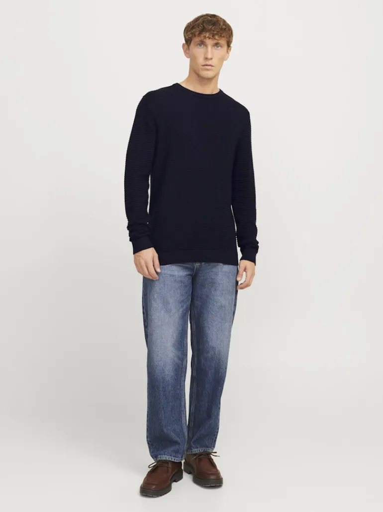 JJOTTO KNIT CREW NECK LN sky captain