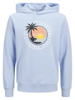 JJPALM SWEAT HOOD chambray blue