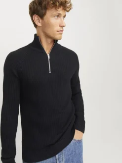 JJPANNEL KNIT HALF ZIP AW24 black